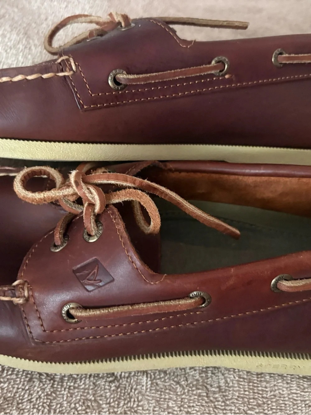 Sperry Men’s Chestnut Brown Leather Boat Shoes